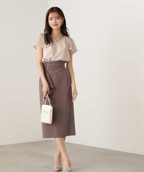 PROPORTION BODY DRESSING(プロポーションボディドレッシング)の「チェーンポイントブラウス / 1213210704(シャツ/ブラウス・レディース・ベージュ/ホワイト系その他/ネイビー・MEDIUM/SMALL)」の12枚目の写真