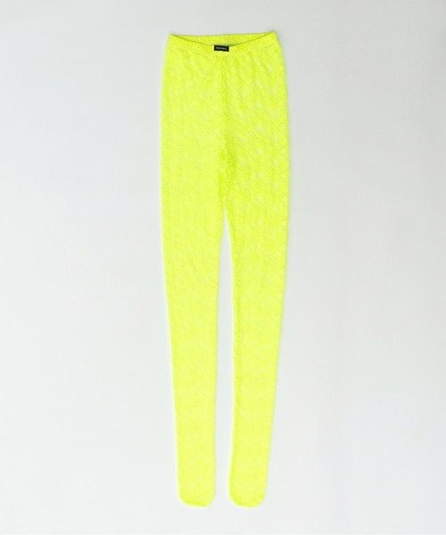 MAISON SPECIAL（メゾンスペシャル）の「Lace Tights/レースタイツ【MAISON SPECIAL/メゾンスペシャル】（レギンス/スパッツ・レディース・ブルー/レッド/ピンク/ライム/ブラック/ホワイト/サーモンピンク/サックスブルー・FREE）」の3枚目の写真