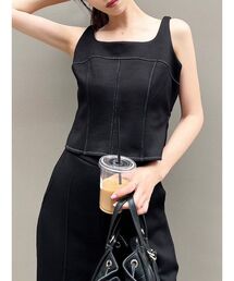 RESEXXY | スウェットコルセットトップス【セットアップ着用可能】(スウェット)