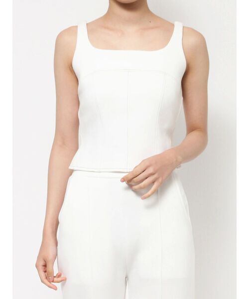 RESEXXY（リゼクシー）の「スウェットコルセットトップス【セットアップ着用可能】（スウェット・レディース・チャコールグレー/アイボリー/ブラック・FREE）」の8枚目の写真