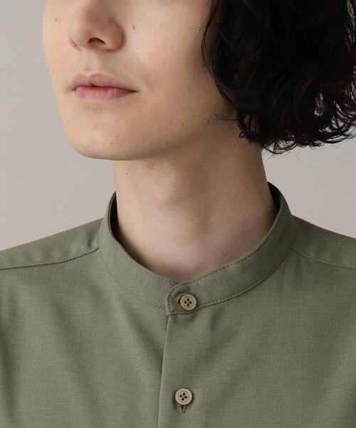 THE SHOP TK （ザ ショップ ティーケー ）の「◆【シワになりにくい/吸水速乾/洗える/イージーケア】テックリーノバンドカラーシャツ（シャツ/ブラウス・メンズ・カーキ/チャコールグレー/ブラック/オフホワイト・03/02/04）」の20枚目の写真