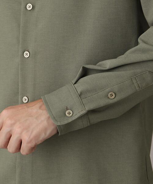 THE SHOP TK （ザ ショップ ティーケー ）の「◆【シワになりにくい/吸水速乾/洗える/イージーケア】テックリーノバンドカラーシャツ（シャツ/ブラウス・メンズ・カーキ/チャコールグレー/ブラック/オフホワイト・03/02/04）」の21枚目の写真