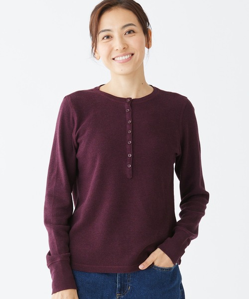 ワッフル・ニット・ヘンリー 米国フィット・プチ（Tシャツ/カットソー