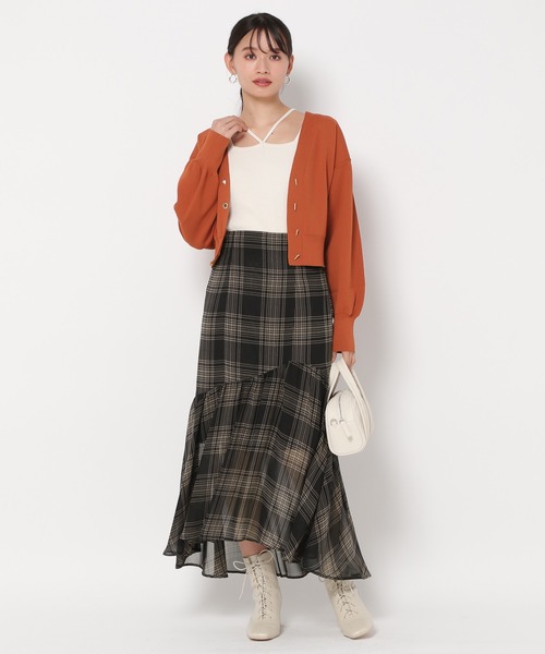 mysty woman（ミスティウーマン）の「イレギュラーヘムチェックスカート 978495（スカート・レディース・ホワイト系その他/ブラック系その他・FREE）」の10枚目の写真