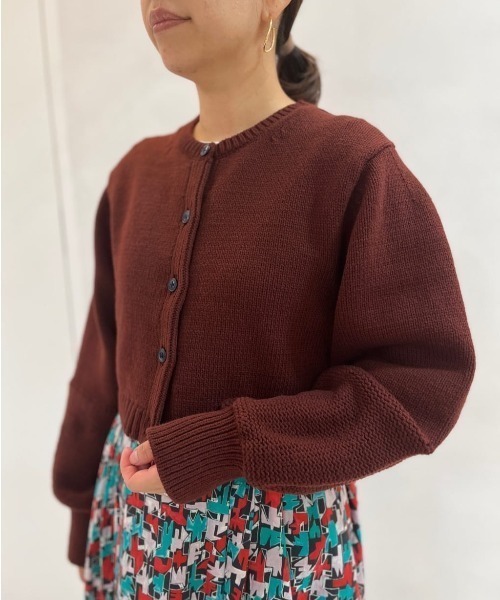 human woman(ヒューマンウーマン)の「◆ショート丈カーディガン(カーディガン/ボレロ・レディース・ブラウン/ネイビー・MEDIUM)」の17枚目の写真
