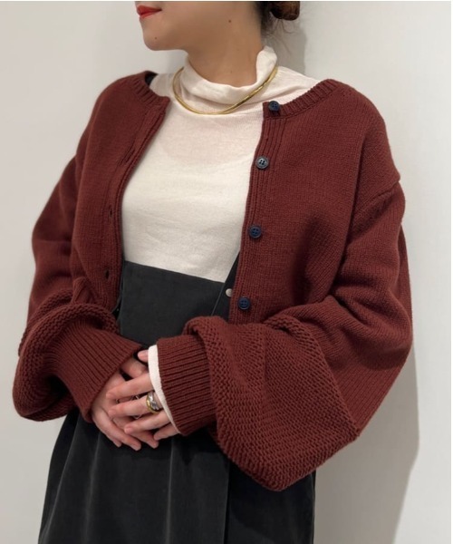 human woman(ヒューマンウーマン)の「◆ショート丈カーディガン(カーディガン/ボレロ・レディース・ブラウン/ネイビー・MEDIUM)」の18枚目の写真