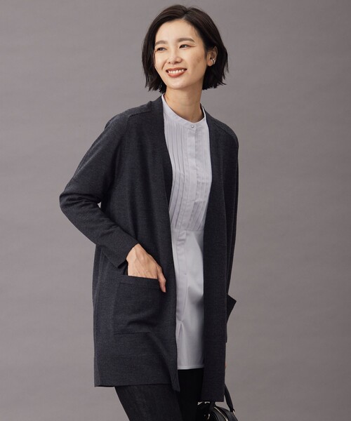 J.PRESS Ladies（J.プレス レディス）の「【洗える】KNIT BASIC ロングカーディガン（カーディガン/ボレロ・レディース・ベージュ系/ネイビー系/グレー系/グリーン系・SMALL）」の2枚目の写真