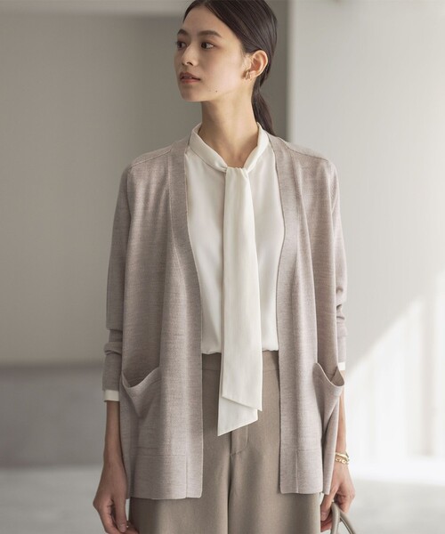J.PRESS Ladies（J.プレス レディス）の「【洗える】KNIT BASIC ロングカーディガン（カーディガン/ボレロ・レディース・ベージュ系/ネイビー系/グレー系/グリーン系・SMALL）」の3枚目の写真