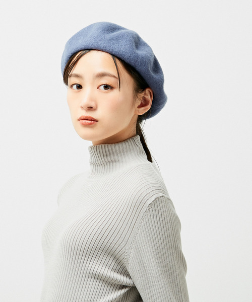 MELROSE claire(メルローズ クレール)の「【柔らかバスクベレー帽】(ハンチング/ベレー帽・レディース・ブラウン/カーキ/マスタード/グレイッシュブルー・FREE)」の3枚目の写真