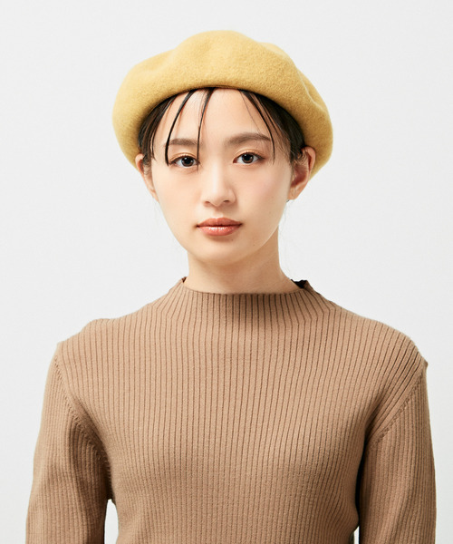 MELROSE claire(メルローズ クレール)の「【柔らかバスクベレー帽】(ハンチング/ベレー帽・レディース・ブラウン/カーキ/マスタード/グレイッシュブルー・FREE)」の4枚目の写真
