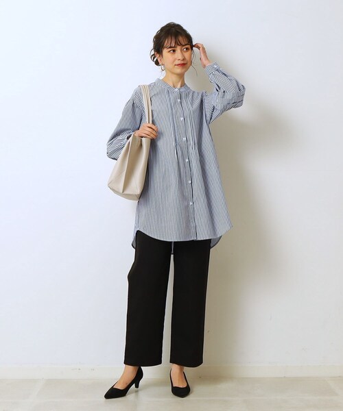 Cutie Blonde（キューティーブロンド）の「◆タックボリュームスリーブ チュニックブラウス（シャツ/ブラウス・レディース・ネイビー系2/ホワイト系/ブラック・01/03/02）」の16枚目の写真