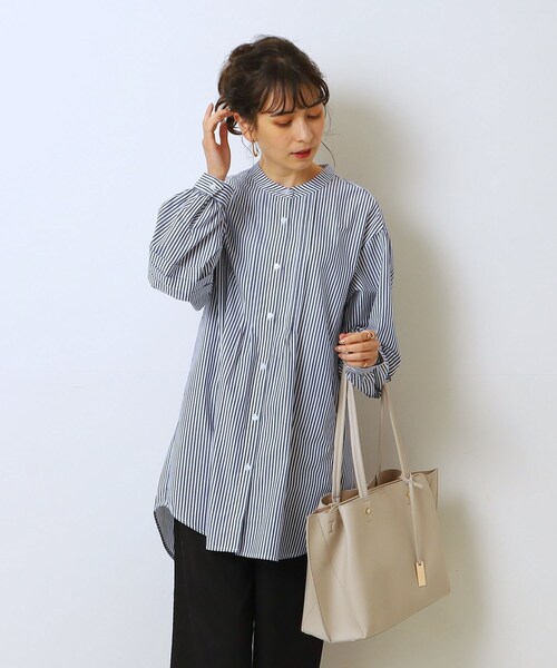 Cutie Blonde（キューティーブロンド）の「◆タックボリュームスリーブ チュニックブラウス（シャツ/ブラウス・レディース・ネイビー系2/ホワイト系/ブラック・01/03/02）」の19枚目の写真