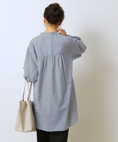 Cutie Blonde（キューティーブロンド）の「◆タックボリュームスリーブ チュニックブラウス（シャツ/ブラウス・レディース・ネイビー系2/ホワイト系/ブラック・01/03/02）」の20枚目の写真