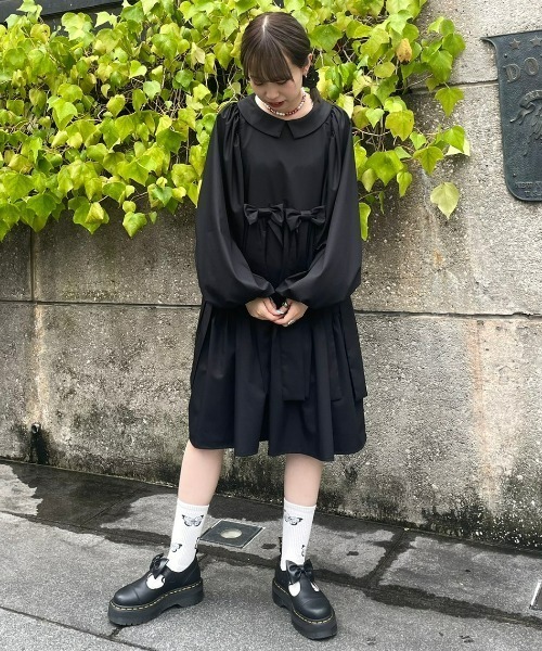 Candy Stripper RIBBON RIBBON ドレス M ブルー Candy Stripper（キャンディストリッパー）の「SHIRRING RIBBON