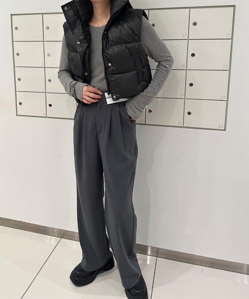 中綿スタンドカラーオーバーベスト　selectmocabySON selectmocabySON セレクトモカ中綿スタンドカラーオーバーベスト新品