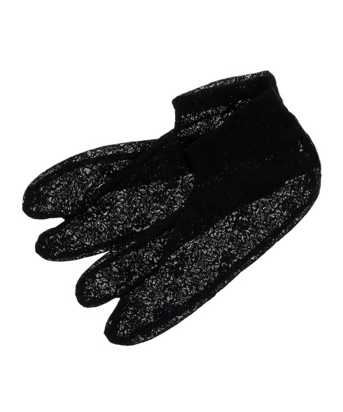 kimonomachi（キモノマチ）の「【単衣】レース足袋 単品「ブラック・ホワイト・クリーム・ダスティピンク 全4色」フリーサイズ 22.0cm～25.0cm フラワーレース ストレッチ足袋 ソックス足袋（和装小物・レディース・ホワイト/クリーム/ブラック/スモークピンク・FREE）」の2枚目の写真