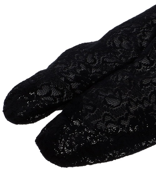 kimonomachi（キモノマチ）の「【単衣】レース足袋 単品「ブラック・ホワイト・クリーム・ダスティピンク 全4色」フリーサイズ 22.0cm～25.0cm フラワーレース ストレッチ足袋 ソックス足袋（和装小物・レディース・ホワイト/クリーム/ブラック/スモークピンク・FREE）」の7枚目の写真