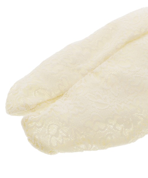 kimonomachi（キモノマチ）の「【単衣】レース足袋 単品「ブラック・ホワイト・クリーム・ダスティピンク 全4色」フリーサイズ 22.0cm～25.0cm フラワーレース ストレッチ足袋 ソックス足袋（和装小物・レディース・ホワイト/クリーム/ブラック/スモークピンク・FREE）」の8枚目の写真