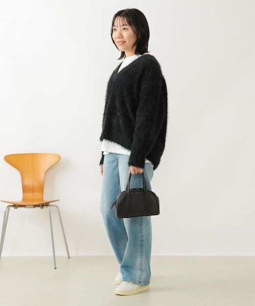 B:MING by BEAMS（ビーミングバイビームス）の「B:MING by BEAMS / ロングスリーブ Tシャツ × シャギーニット セット（ニット/セーター・レディース・ブラック/ブルー系その他2/グレー/グリーン・ONE SIZE）」の10枚目の写真