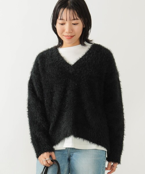 B:MING by BEAMS（ビーミングバイビームス）の「B:MING by BEAMS / ロングスリーブ Tシャツ × シャギーニット セット（ニット/セーター・レディース・ブラック/ブルー系その他2/グレー/グリーン・ONE SIZE）」の16枚目の写真