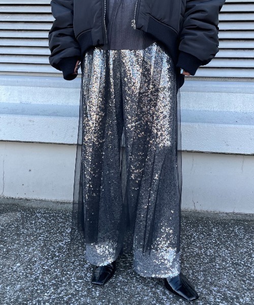 AIC.(エーアイシー)の「スパンコールストレートパンツ(その他パンツ・レディース・シルバー/ブラック・FREE)」の7枚目の写真