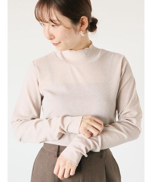 Te chichi TERRASSE（テチチテラス）の「ラメメローハイネックトップス（Tシャツ/カットソー・レディース・オフホワイト/ベージュ/ブラック・F）」の4枚目の写真