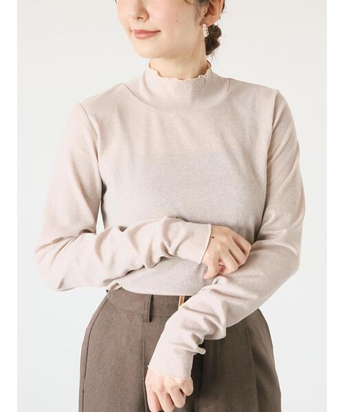 Te chichi TERRASSE（テチチテラス）の「ラメメローハイネックトップス（Tシャツ/カットソー・レディース・オフホワイト/ベージュ/ブラック・F）」の7枚目の写真