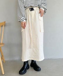 un+frame | buckle belt long skirt／バックルベルトロングカーゴスカート(スカート)