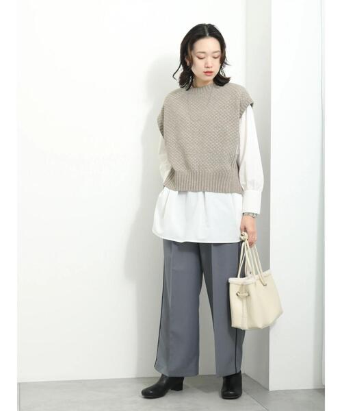 Samansa Mos2 blue（サマンサモスモスブルー）の「ミックスモールベスト（ベスト・レディース・グレー/チャコールグレー/キナリ・F）」の8枚目の写真