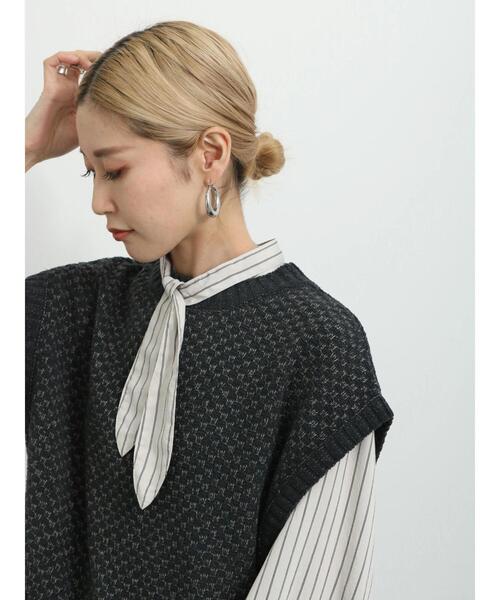 Samansa Mos2 blue（サマンサモスモスブルー）の「ミックスモールベスト（ベスト・レディース・グレー/チャコールグレー/キナリ・F）」の9枚目の写真