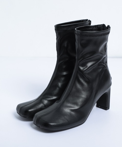 AMELY（エミリー）の「エコレザーショートブーツ（ブーツ・レディース・ブラウン/ブラック・35/36/37/38/39/40）」の13枚目の写真