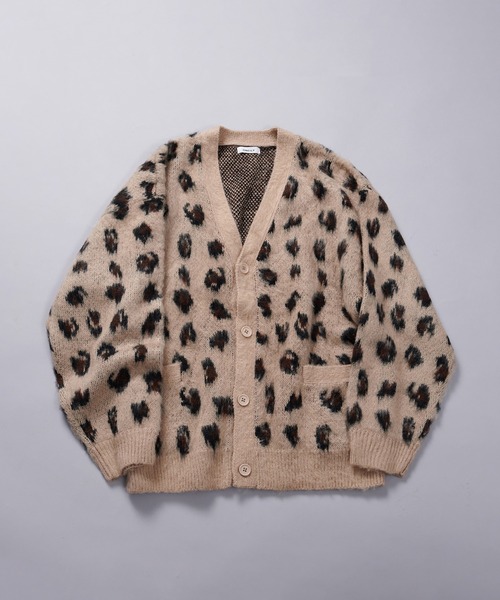 セール】LEOPARD V-NECK KNIT CARDIGAN / レオパードVネックニット