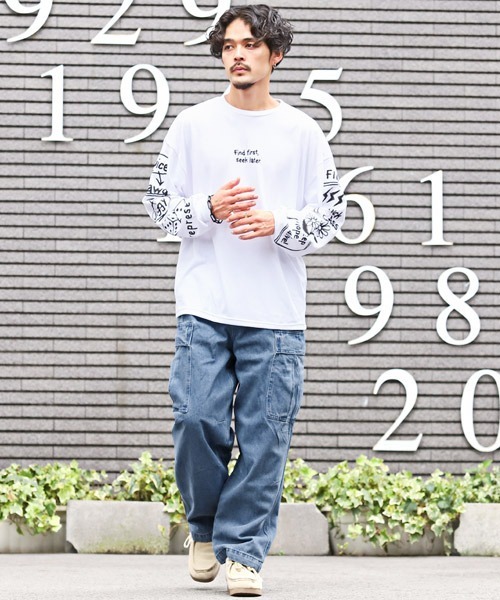 LUXSTYLE(ラグスタイル)の「ワイドデニムカーゴパンツ(デニムパンツ・メンズ・スミクロ/ブルー系その他/インディゴブルー/ブラック系その他/ブルー系その他2/ブラック・L/M/XL)」の9枚目の写真