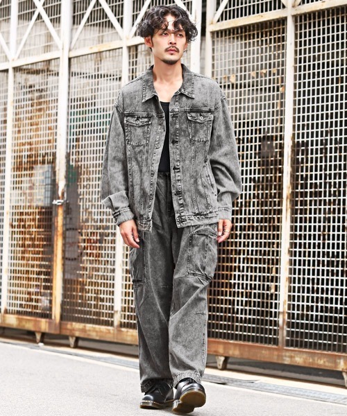 LUXSTYLE(ラグスタイル)の「ワイドデニムカーゴパンツ(デニムパンツ・メンズ・スミクロ/ブルー系その他/インディゴブルー/ブラック系その他/ブルー系その他2/ブラック・L/M/XL)」の10枚目の写真