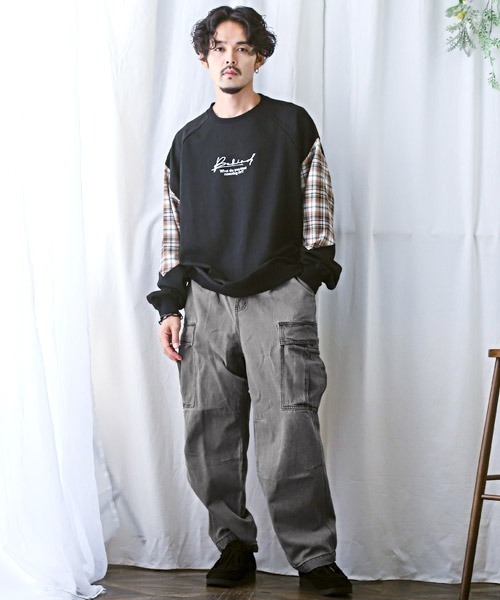 LUXSTYLE(ラグスタイル)の「ワイドデニムカーゴパンツ(デニムパンツ・メンズ・スミクロ/ブルー系その他/インディゴブルー/ブラック系その他/ブルー系その他2/ブラック・L/M/XL)」の14枚目の写真