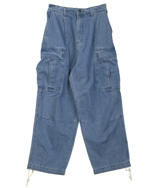 LUXSTYLE(ラグスタイル)の「ワイドデニムカーゴパンツ(デニムパンツ・メンズ・スミクロ/ブルー系その他/インディゴブルー/ブラック系その他/ブルー系その他2/ブラック・L/M/XL)」の15枚目の写真