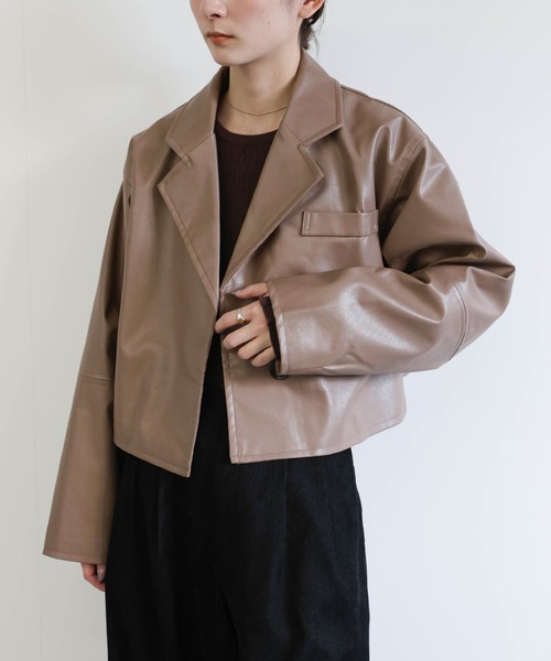 セール】フェイクレザーショートジャケット（その他アウター）｜select