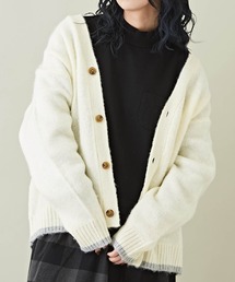 CUBE SUGAR | モヘアタッチジャガード無地Vネックカーディガン(カーディガン/ボレロ)