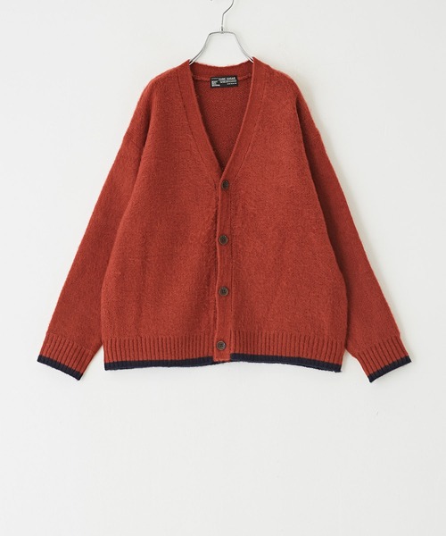 CUBE SUGAR（キューブシュガー）の「モヘアタッチジャガード無地Vネックカーディガン（カーディガン/ボレロ・レディース・マスタード/ネイビー/ホワイト/レッド/ブラック・M）」の6枚目の写真