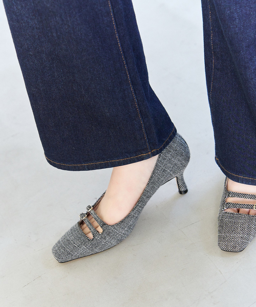 LE TALON(ルタロン)の「6.5cmダブルストラップパンプス(パンプス・レディース・ブラック×ブラック/アイボリー/ブラック・24.5cm/24cm/22.5cm/23cm/23.5cm/22cm/25cm)」の3枚目の写真