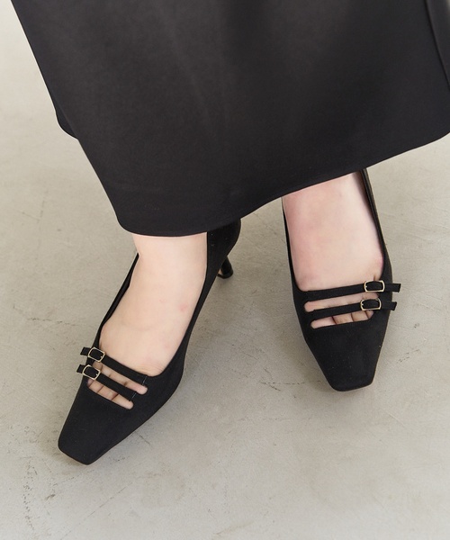 LE TALON(ルタロン)の「6.5cmダブルストラップパンプス(パンプス・レディース・ブラック×ブラック/アイボリー/ブラック・24.5cm/24cm/22.5cm/23cm/23.5cm/22cm/25cm)」の18枚目の写真