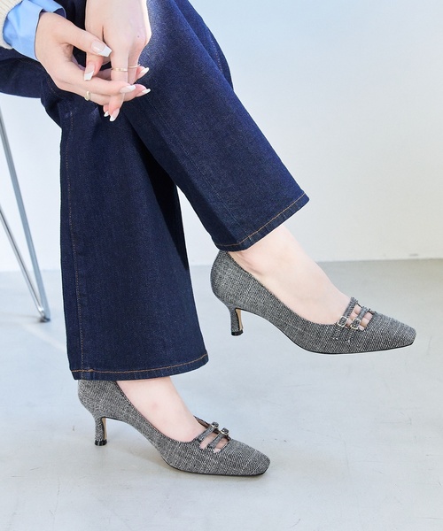 LE TALON(ルタロン)の「6.5cmダブルストラップパンプス(パンプス・レディース・ブラック×ブラック/アイボリー/ブラック・24.5cm/24cm/22.5cm/23cm/23.5cm/22cm/25cm)」の20枚目の写真