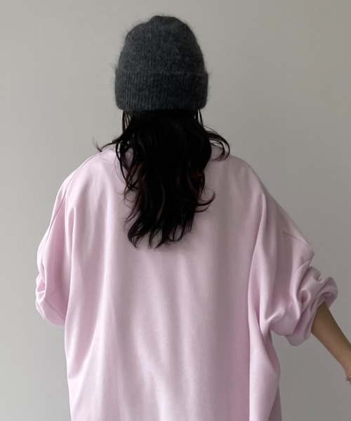 wee9s（ウィークス）の「Angola beanie / アンゴラビーニー（ニットキャップ/ビーニー・レディース・ピンク/グレー・FREE）」の8枚目の写真