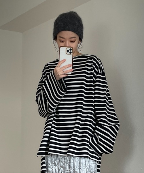 wee9s（ウィークス）の「Angola beanie / アンゴラビーニー（ニットキャップ/ビーニー・レディース・ピンク/グレー・FREE）」の6枚目の写真