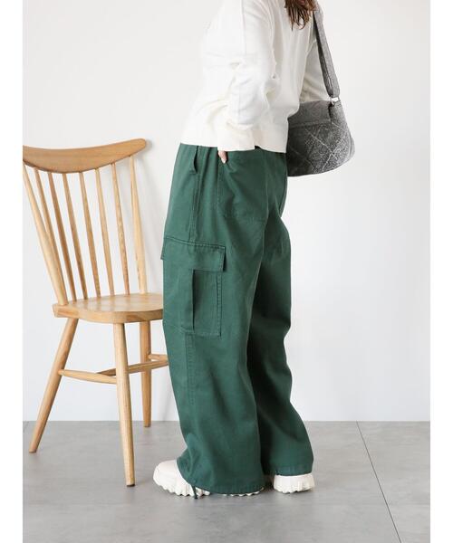 ehka sopo（エヘカソポ）の「バイオ加工カーゴパンツ（カーゴパンツ・レディース・チャコールグレー/オリーブ/グリーン・F）」の22枚目の写真