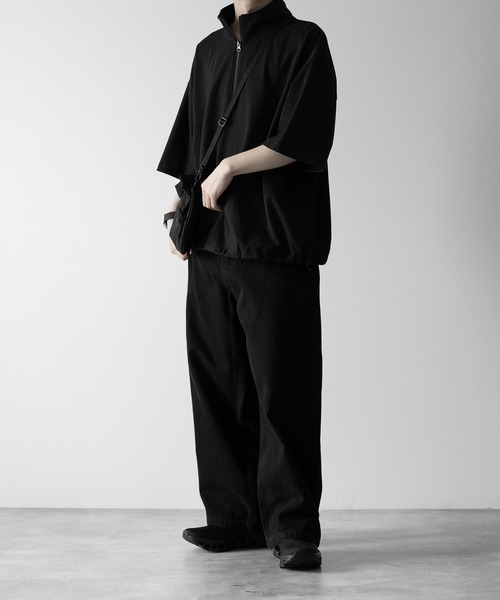 RUUBON】half zip cotton Tee / ハーフジップ コットンT（T