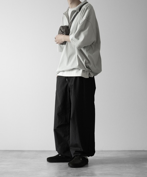 RUUBON】half zip cotton Tee / ハーフジップ コットンT（T