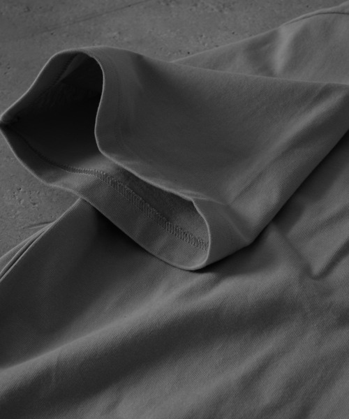 RUUBON（ルーボン）の「【RUUBON】half zip cotton Tee / ハーフジップ コットンT（Tシャツ/カットソー・メンズ・ライトグレー/ブラック・S/M/L）」の14枚目の写真