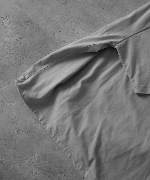 RUUBON（ルーボン）の「【RUUBON】half zip cotton Tee / ハーフジップ コットンT（Tシャツ/カットソー・メンズ・ライトグレー/ブラック・S/M/L）」の10枚目の写真