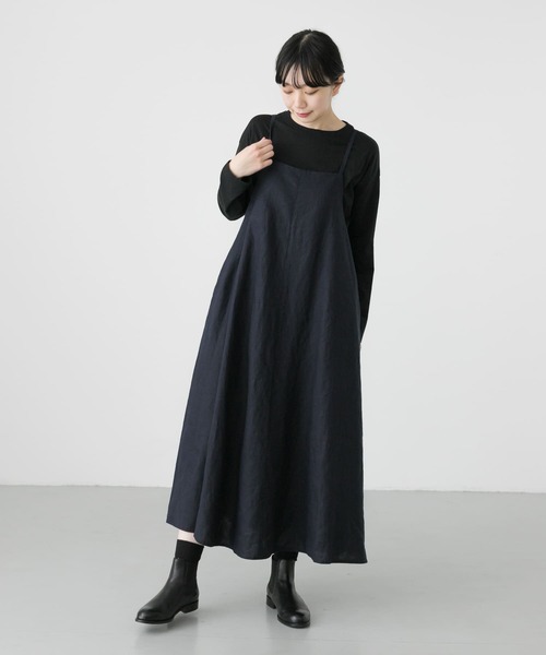 【房子】リネンキャミワンピース／かぐれ（kagure） かぐれ（カグレ）の「リネンキャミワンピース（ワンピース